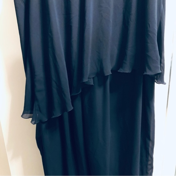 Plus Size 2X Two piece Navy Chiffon Embellished Pant Suit Formal Evening Party - Picture 8 of 14